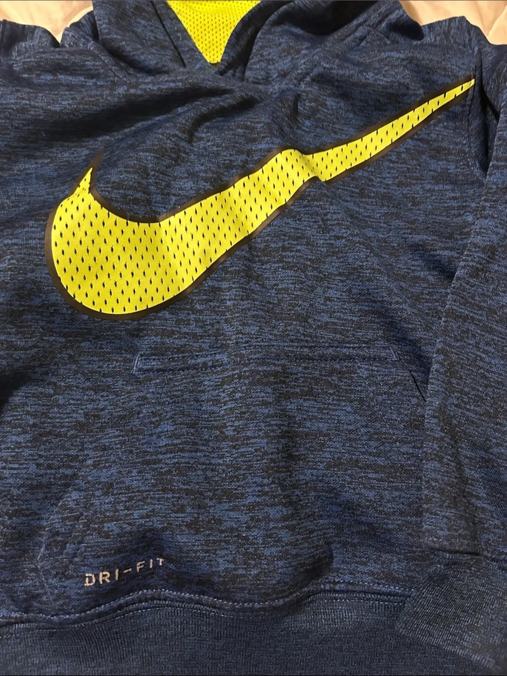 Nike Dri-Fit Blue Hooded Sweatshirt with Neon Green 2T Hoodie Toddler
